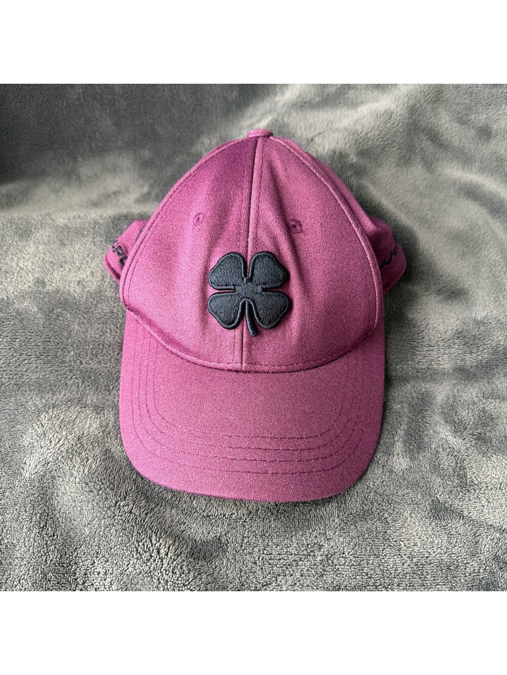 Black Clover Live Lucky Orchid Purple Golf Hat Memory Fit S/M Navy Clover